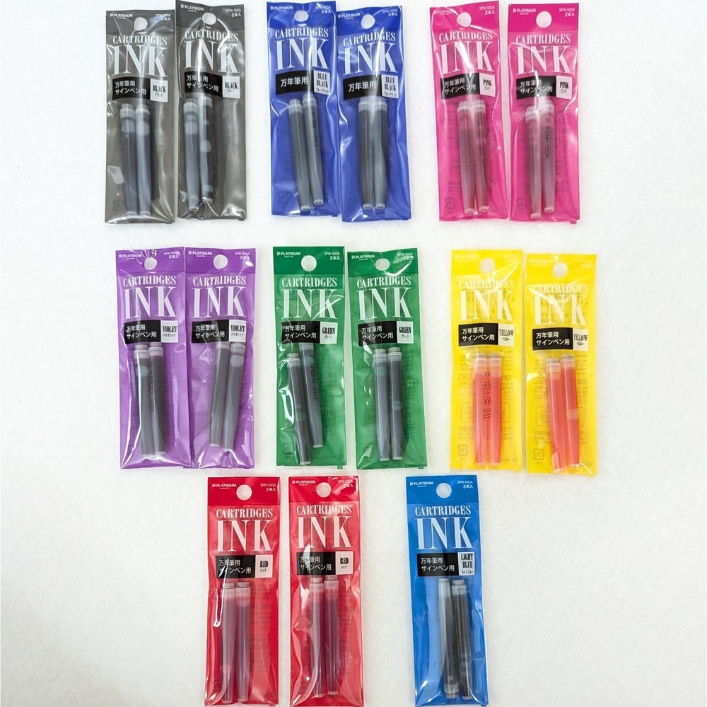 Platinum Preppy Fountain Pen 2-pack Cartridge Refills 8 Ink Colors (Lot of 15)